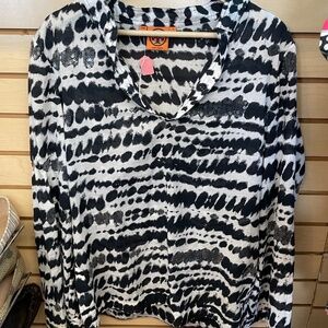 Tory Burch Sparkly Long Sleeve Blouse